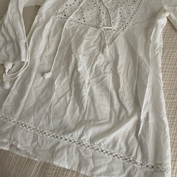 Gianni bini White Lace Detail Women's swim suit cover up Medium 100% cotton - Picture 3 of 10